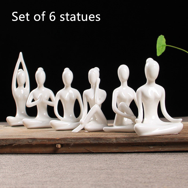Abstract Yoga Girl Ceramic Home Decor Figurine