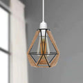 Diamond Shape Geometric Metal Cage Lampshade with Hemp Rope Detail ~4584-0