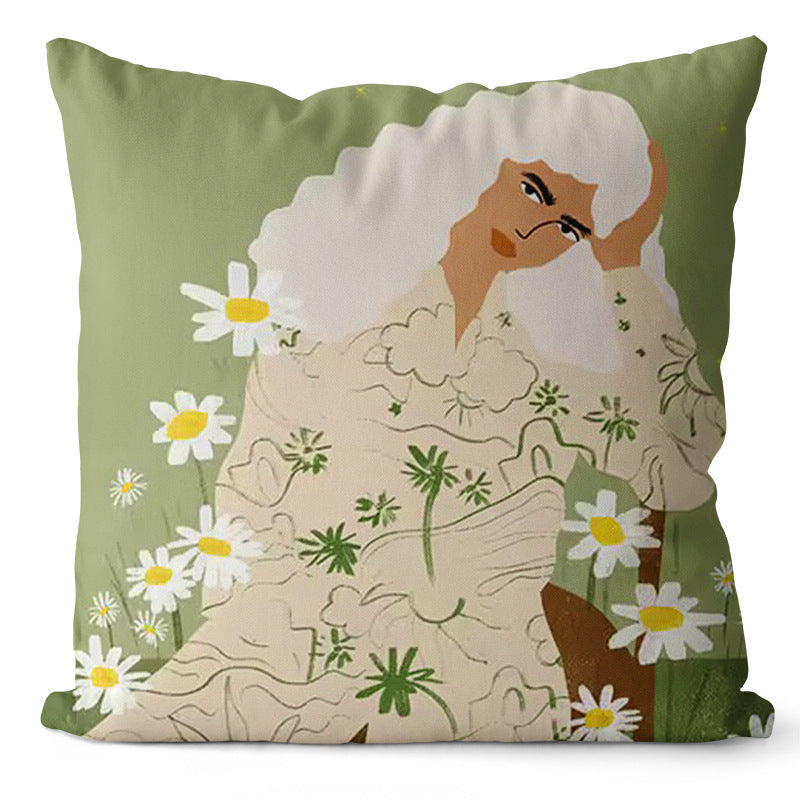 Home Art Oil Painting Pillow Cover Decor