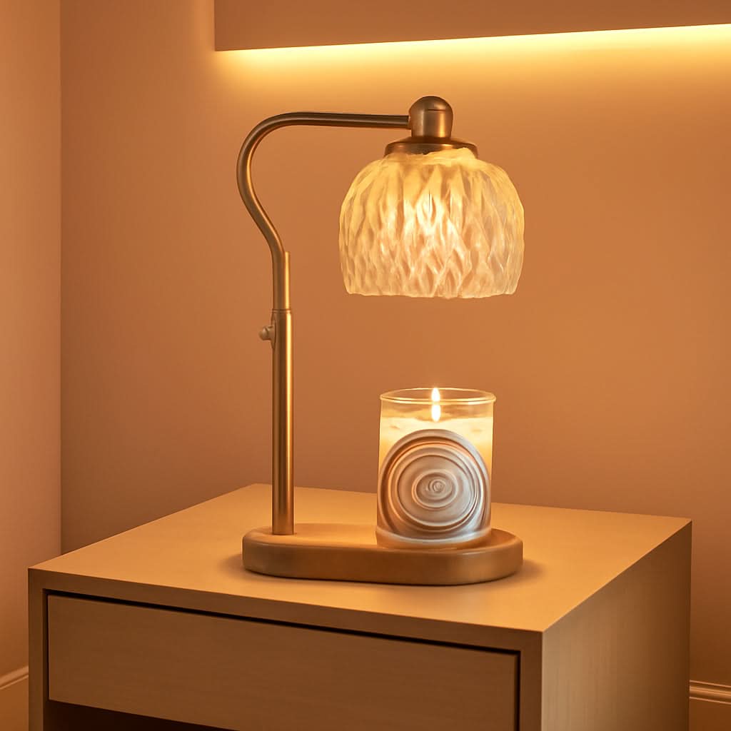 Goldtone Candle Warmer Lamp With Programmable Timer-0