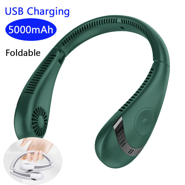 Portable Hanging Neck Fan with Digital Display