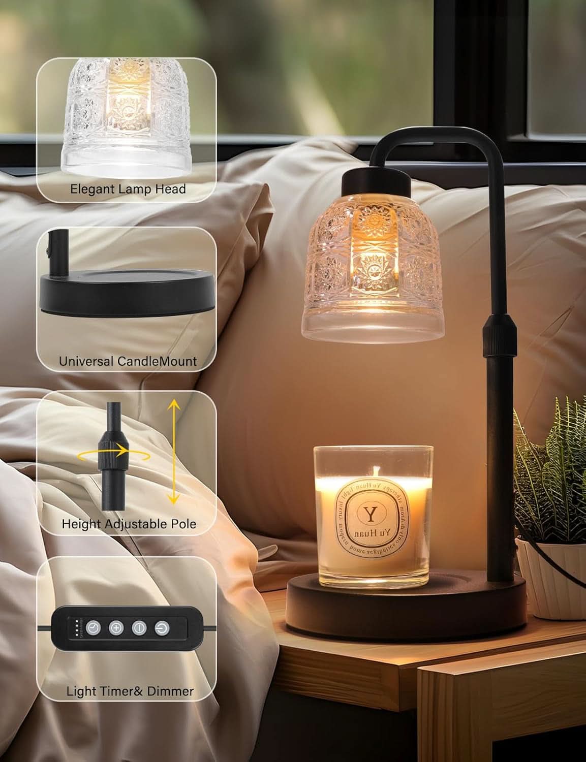 Candle Warmer Lamp Featuring Timer And Dimmability-4