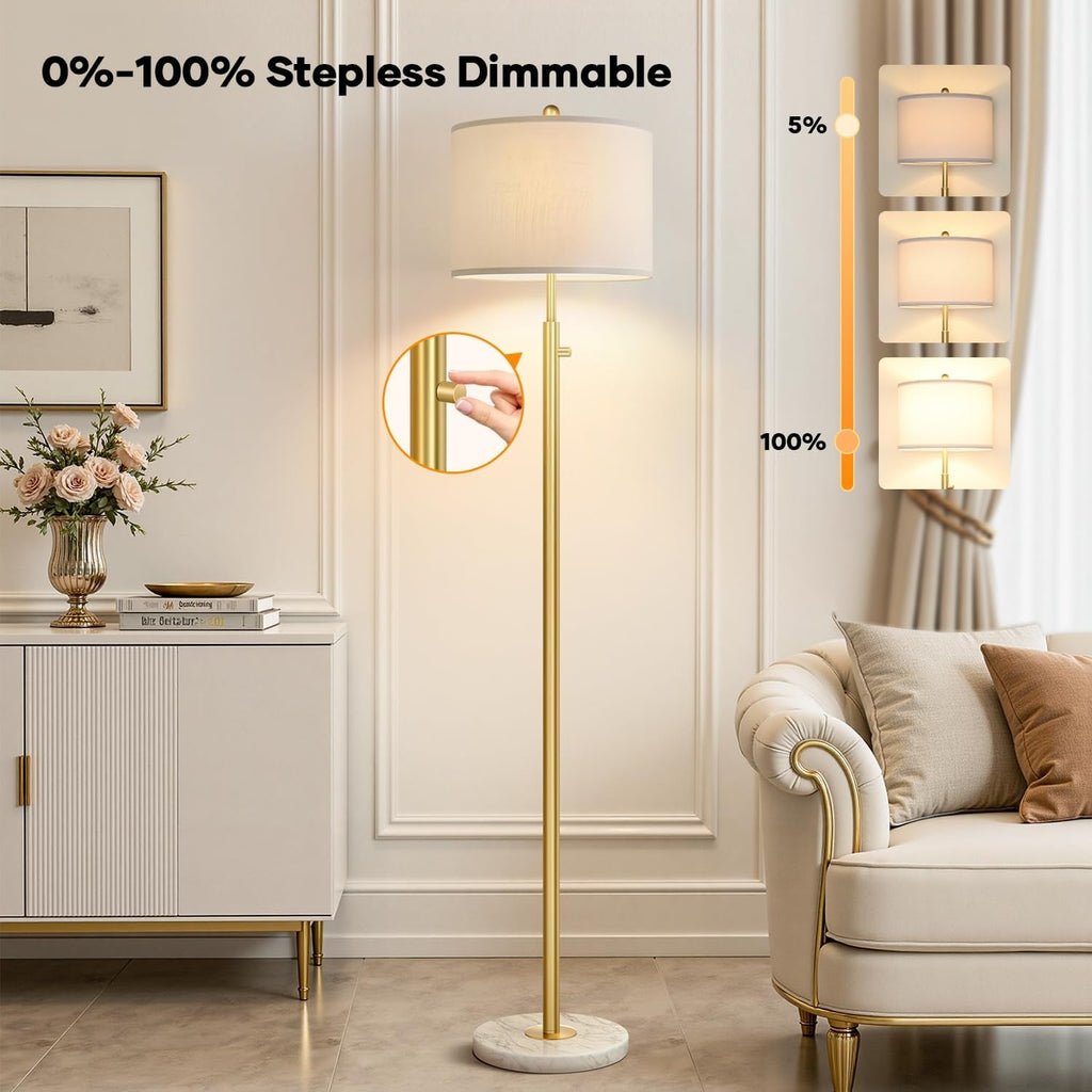 Gilded Contemporary Floor Lamp Marble Base Dimming-2