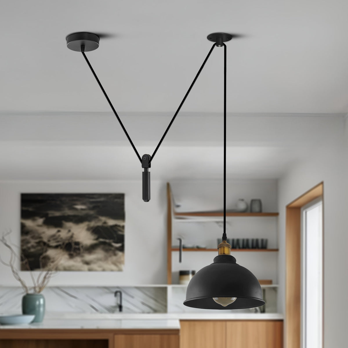 Retro Loft Adjustable Antique Metal Pendant Ceiling Light ~1133-0