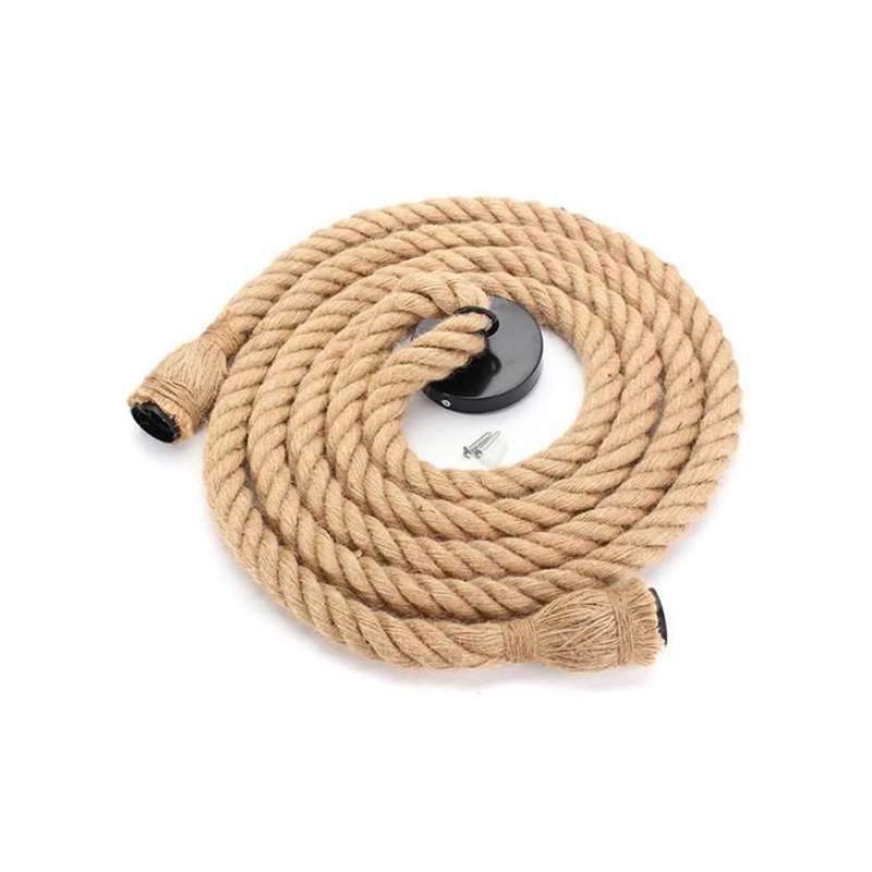 Double Head Hemp Rope Pendant Light 2m Vintage Nautical 2 Light Fitting ~4736-4