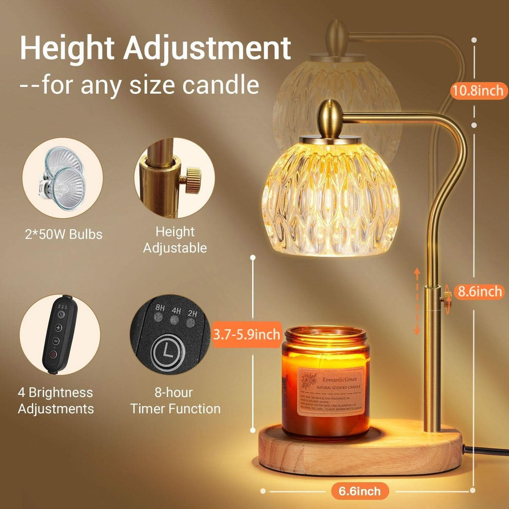 Goldtone Candle Warmer Lamp With Programmable Timer-1