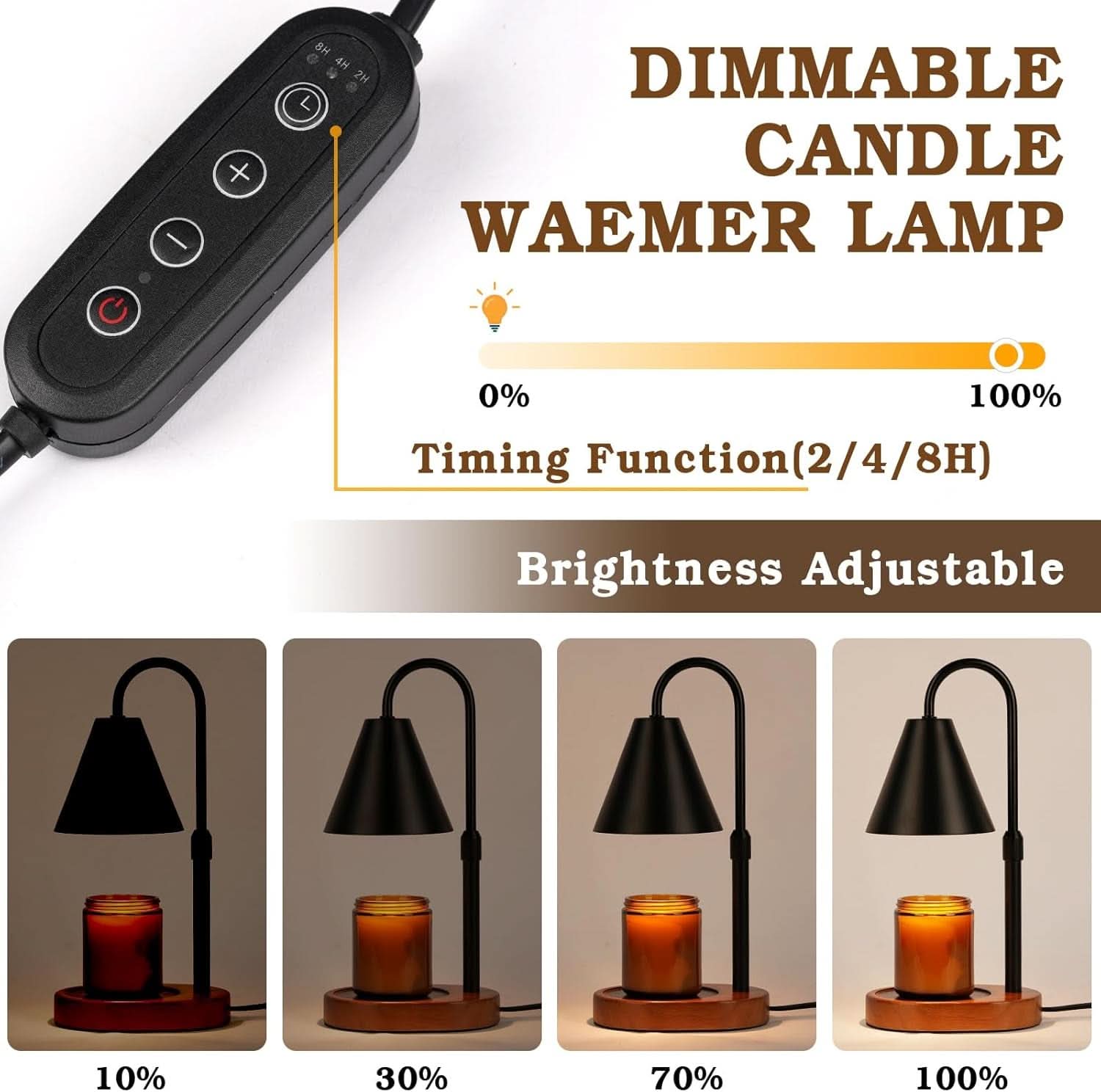 Black Candle Warmer Lamp Featuring Programmable Timer-2