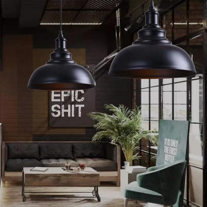 Black Metal Retro Ceiling Pendant Light Shade Easy Fit Lampshade ~2089-1