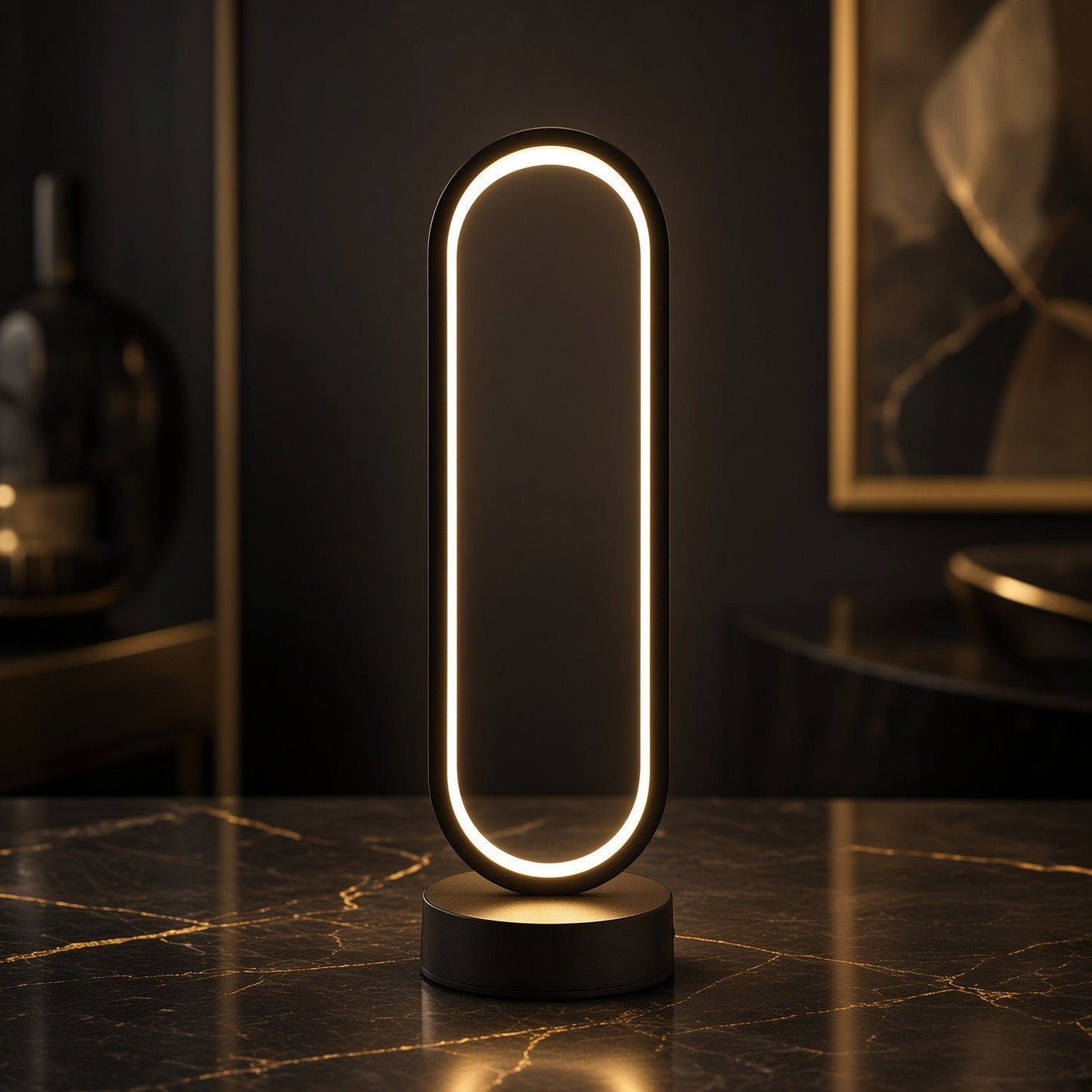 OvalAura — Oval Ring LED Ambient Table Lamp