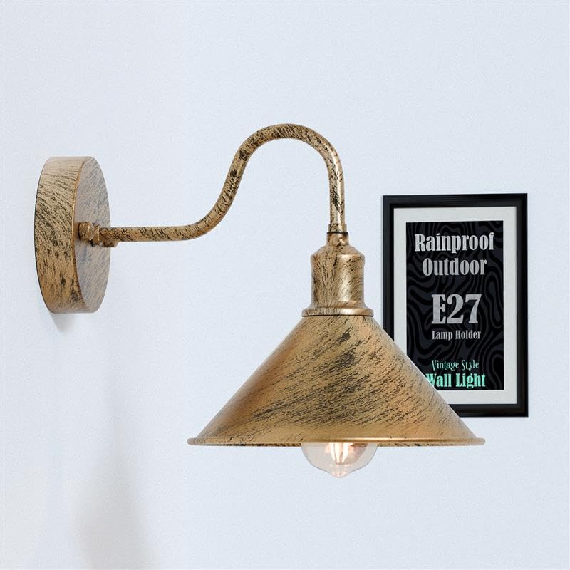 Vintage Swan Neck Galvanized Outdoor Wall Light ~6225-2