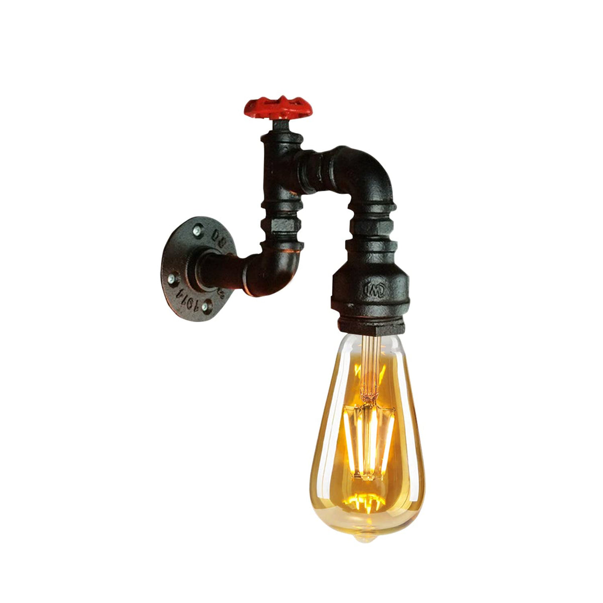 Industrial Water Pipe Wall Light Retro Steampunk E27 Sconce~2173-12