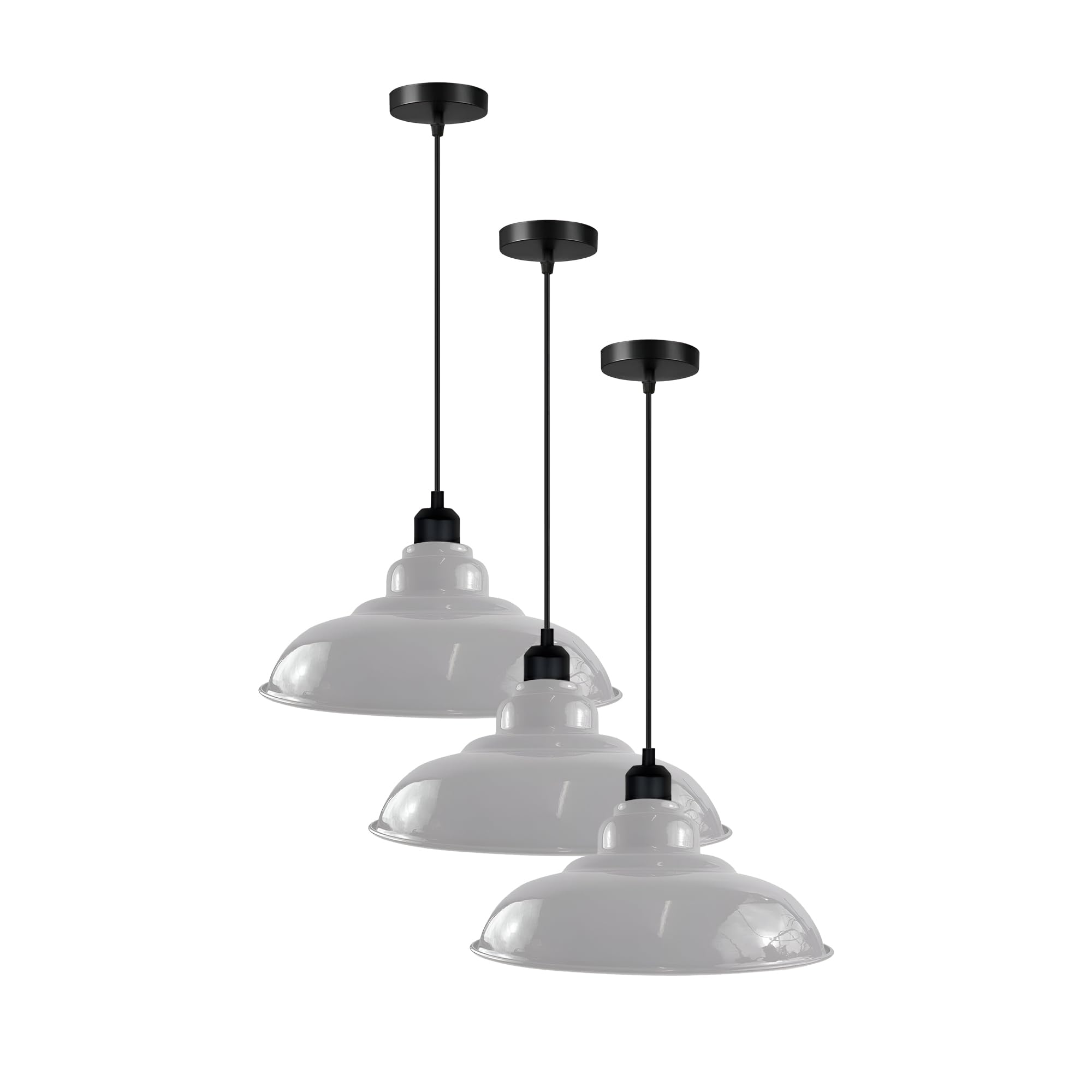 3-Pack Industrial Pendant Lights Curvy Ceiling Lamp ~6616-10