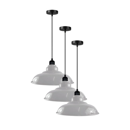 3-Pack Industrial Pendant Lights Curvy Ceiling Lamp ~6616-10
