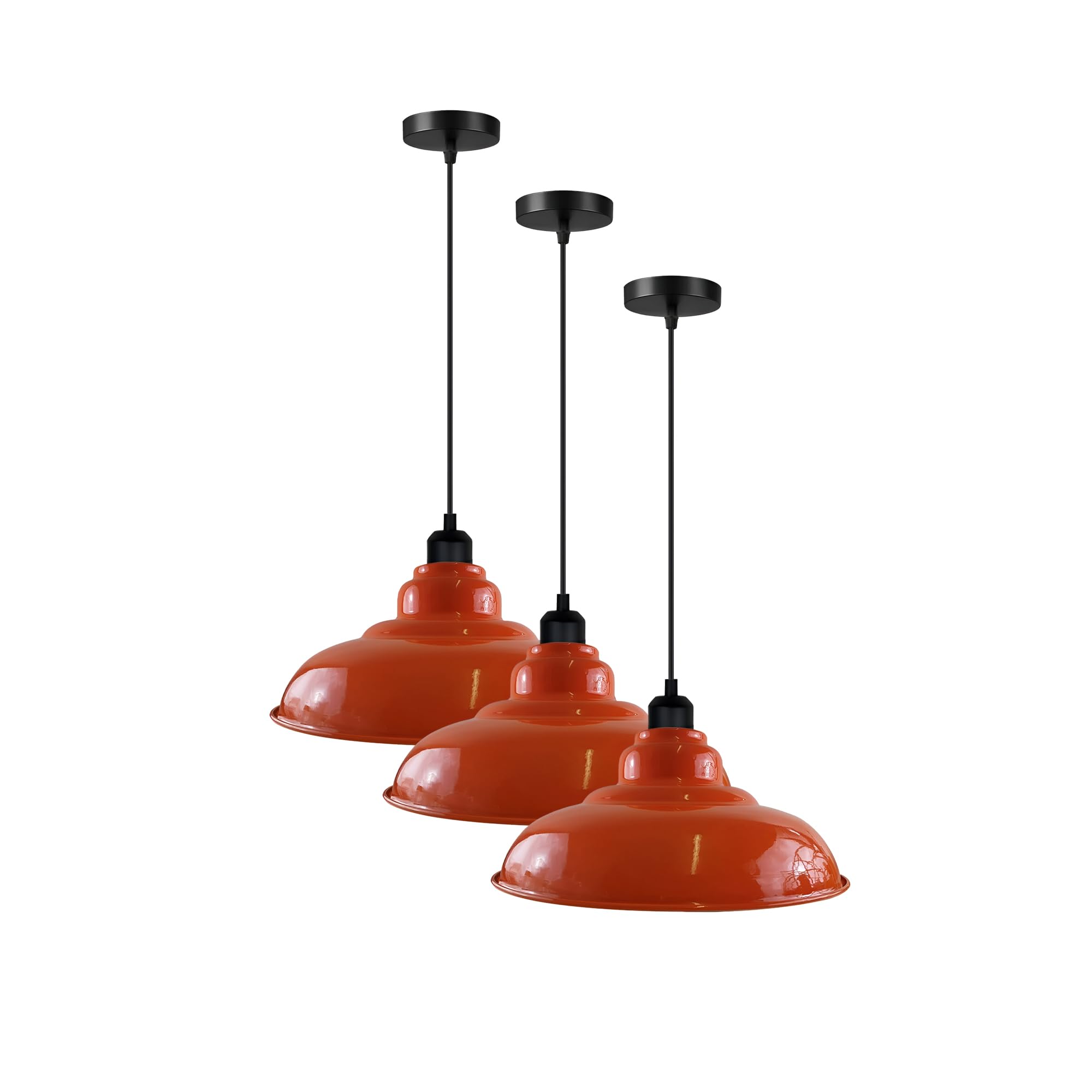 3-Pack Industrial Pendant Lights Curvy Ceiling Lamp ~6616-5