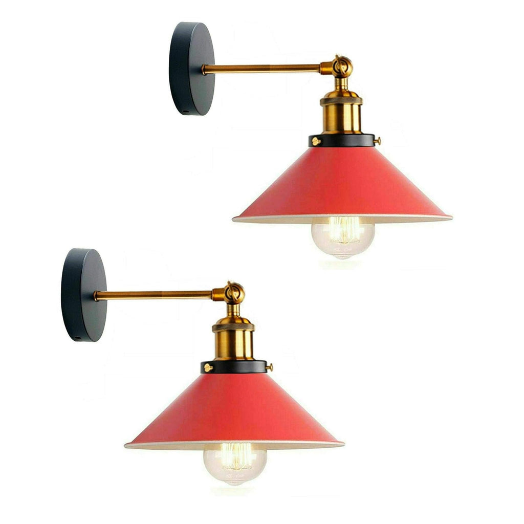 2 x Industrial Metal Wall Lights Indoor ~6192-5