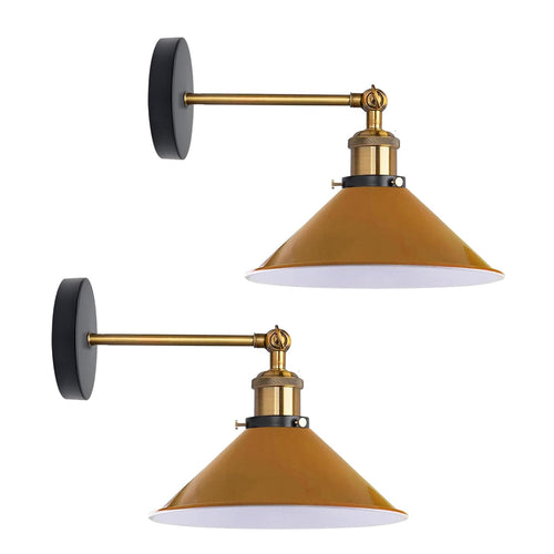 2 x Industrial Metal Wall Lights Indoor ~6192-10