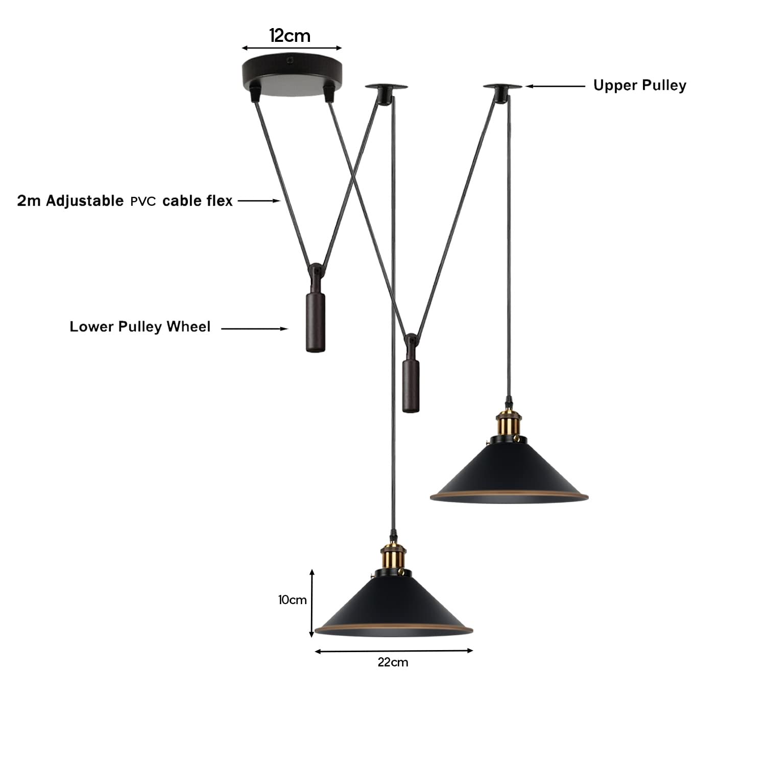 2 Light Spider Pendant Hanging Lamp ~6507