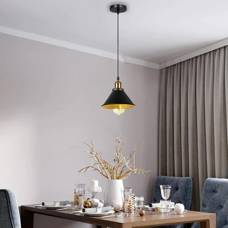 Black Metal Single Pendant Light ~6714-4