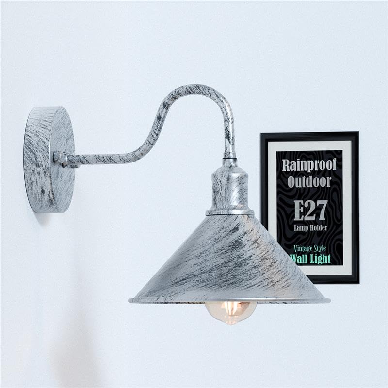 Vintage Swan Neck Galvanized Outdoor Wall Light ~6225-0