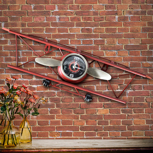 AeroTime — Vintage Airplane Iron Wall Clock
