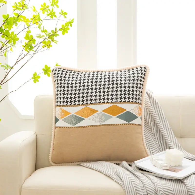 NovaChenille — Beaded Velvet Throw Cushion Cover