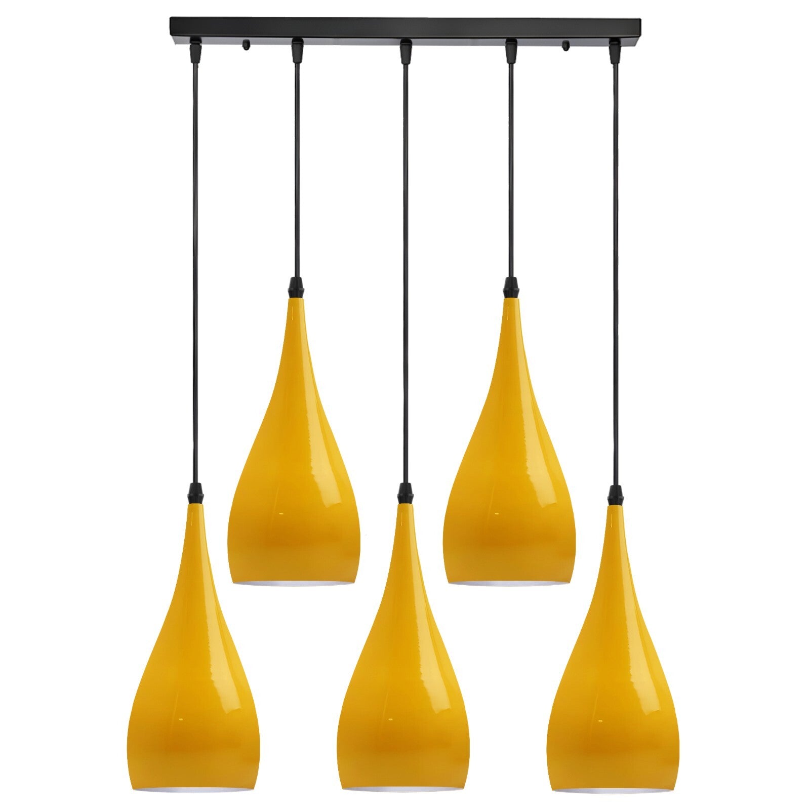 5-Way Linear Teardrop Pendant Light for Kitchen Islands Multi Drop Cluster E27 ~6107-7