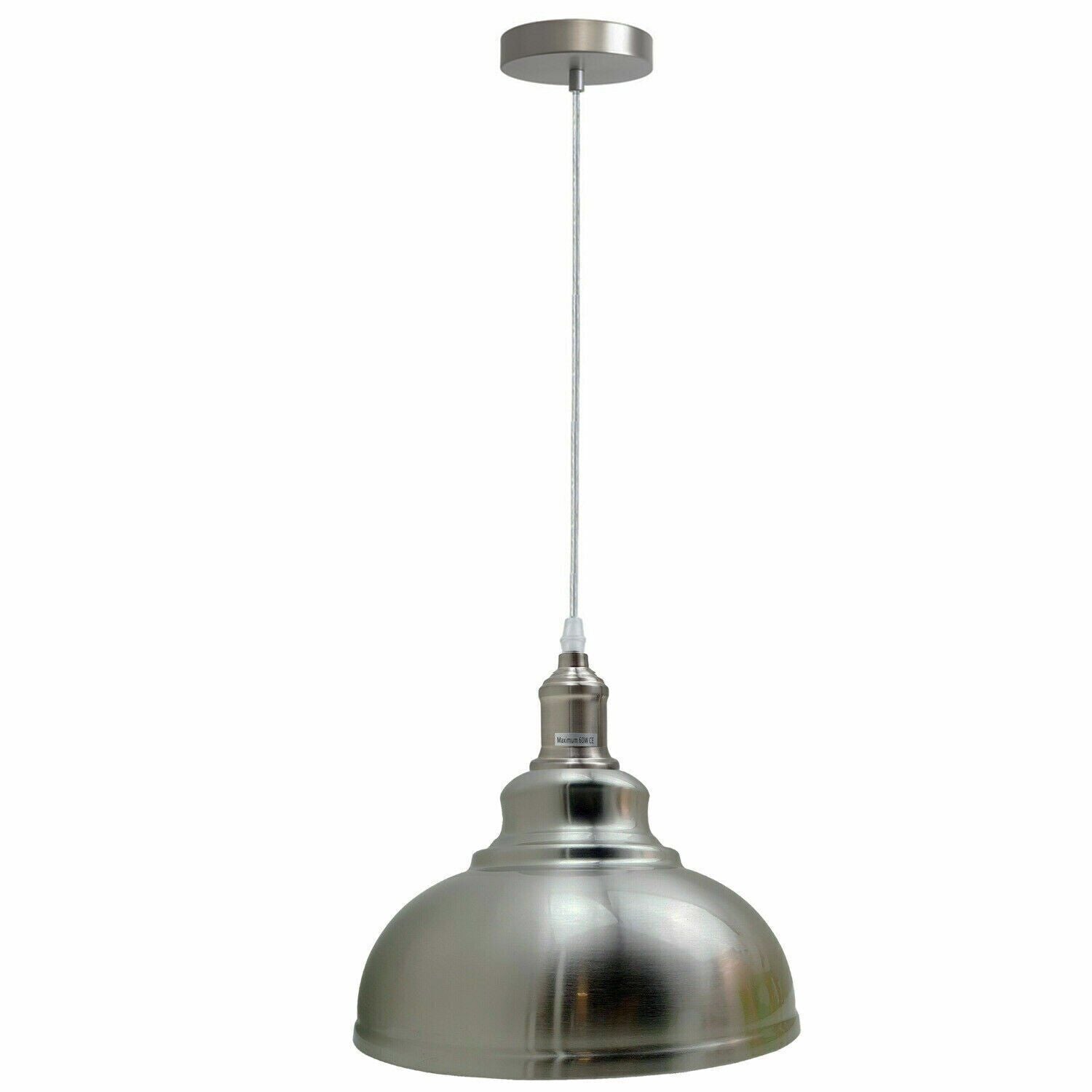 Vintage Industrial Metal Dome Pendant Light E27 Cord Fitting ~ 6030