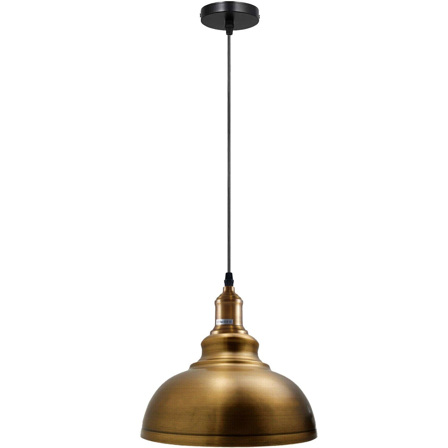 Vintage Industrial Metal Dome Pendant Light E27 Cord Fitting ~ 6030