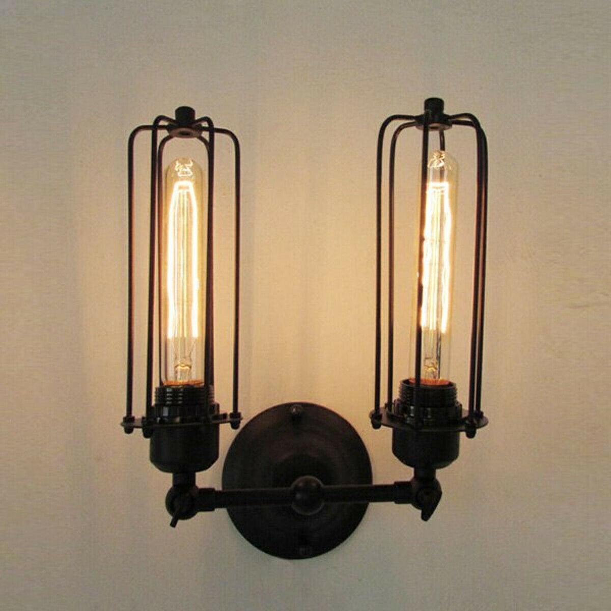 Vintage Industrial Wall Light Retro Cage Wall Sconce Lamp~5750-0