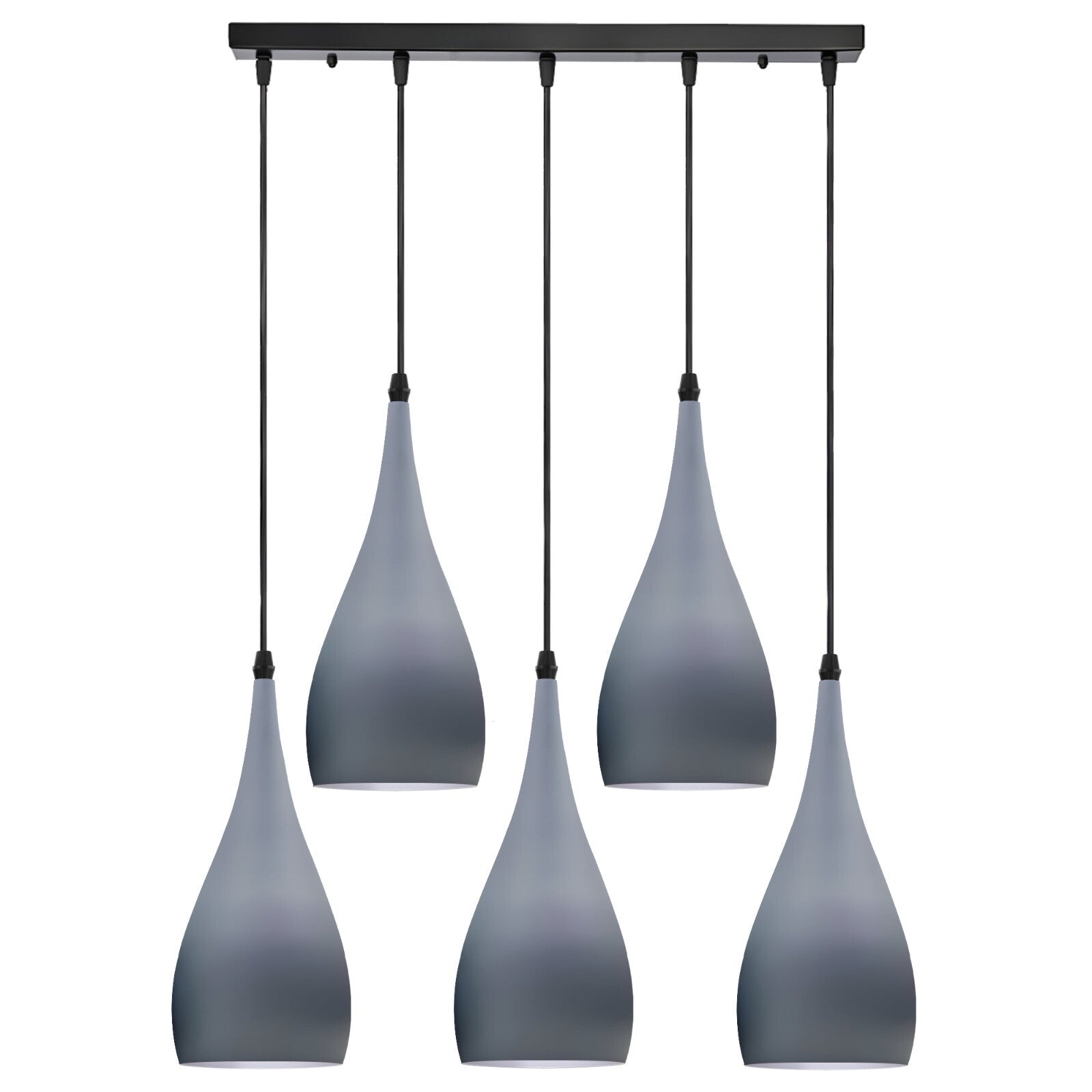 5-Way Linear Teardrop Pendant Light for Kitchen Islands Multi Drop Cluster E27 ~6107-8