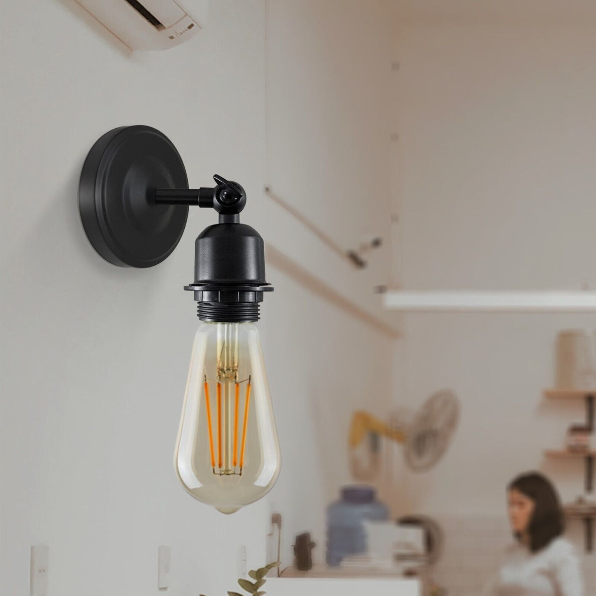 Industrial Wall Sconce Adjustable Arm Vintage Metal Wall Light E27~6012-3