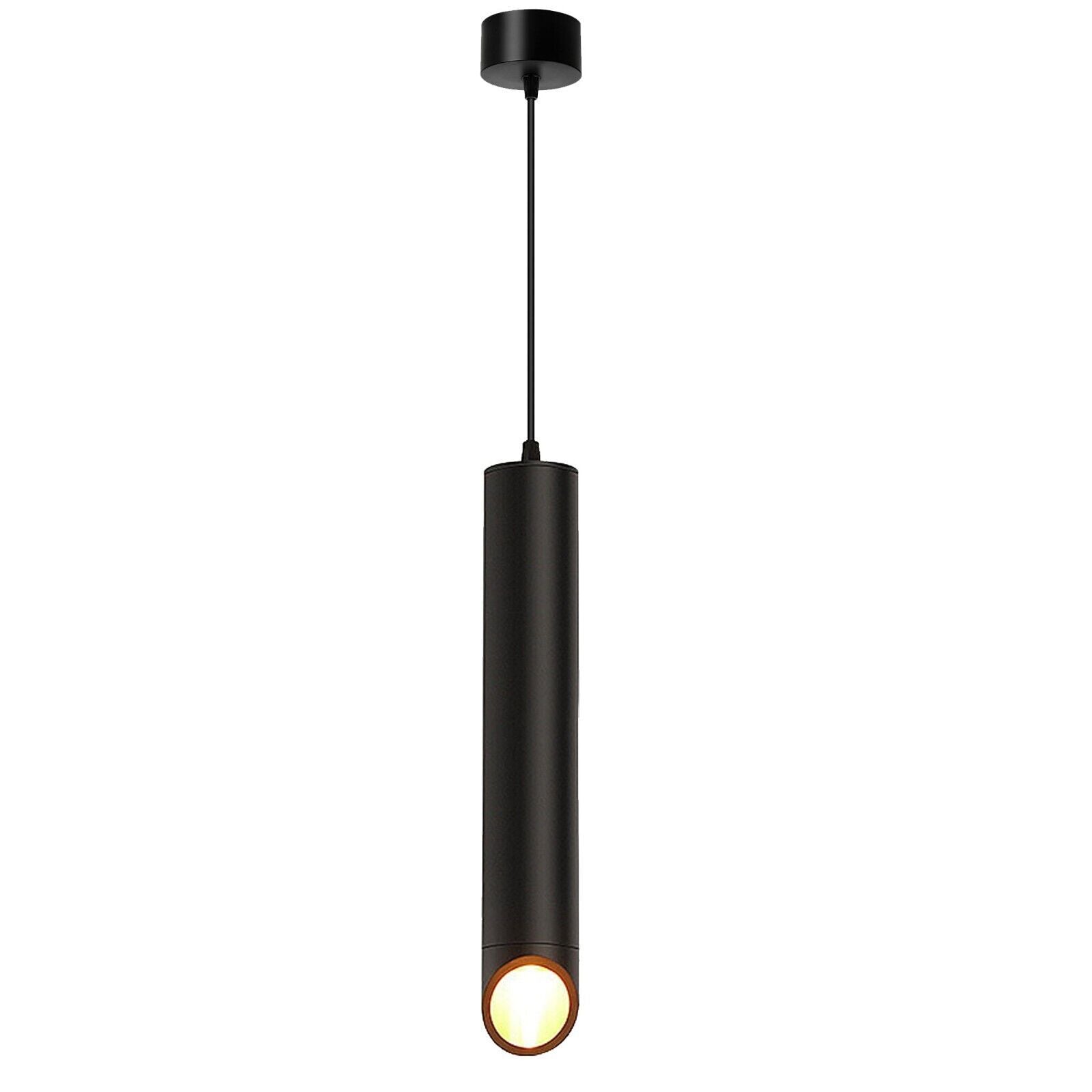 Industrial Cylinder Pendant Light Black 400mm GU10 12W~6246-1