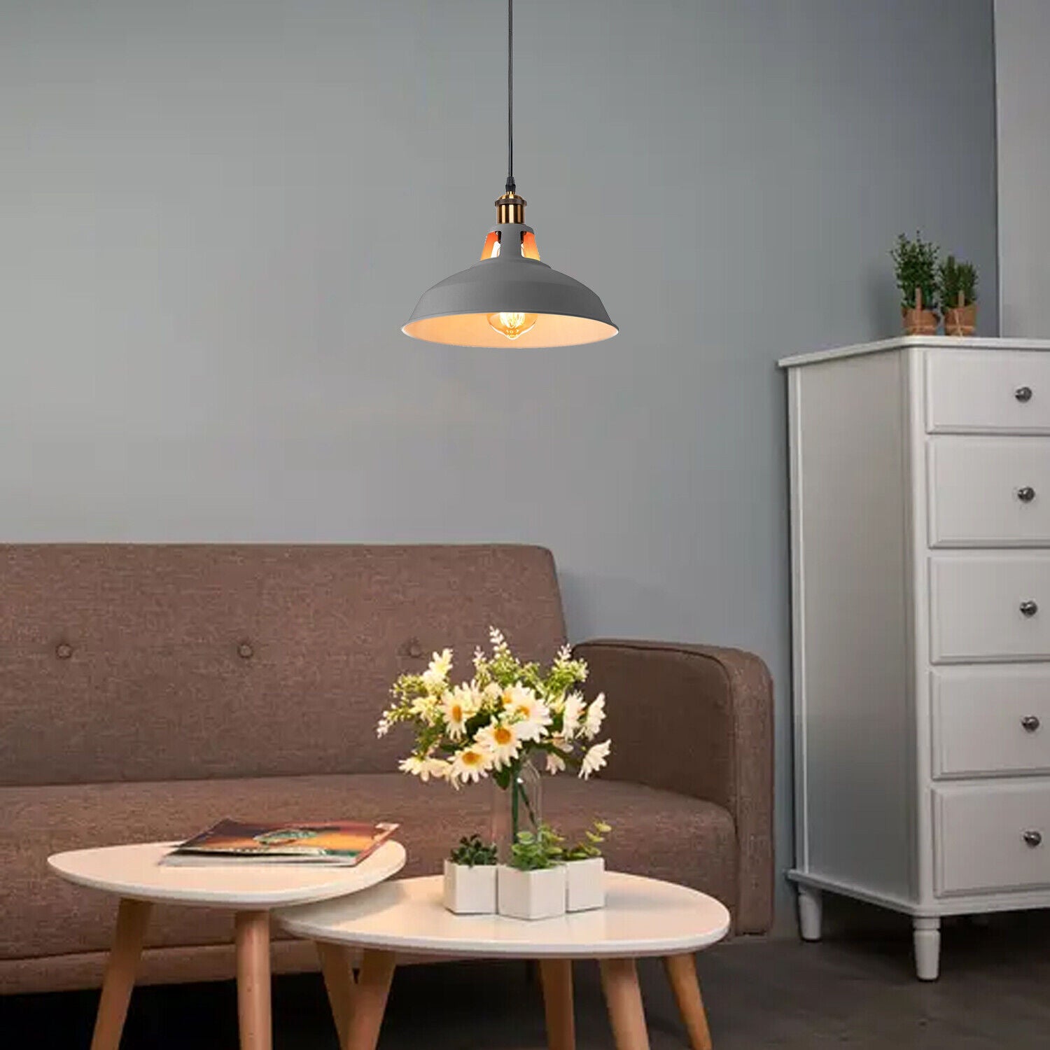 Metal Ceiling Pendant Light LED Modern Lamp Shade Hanging Lamp ~5870
