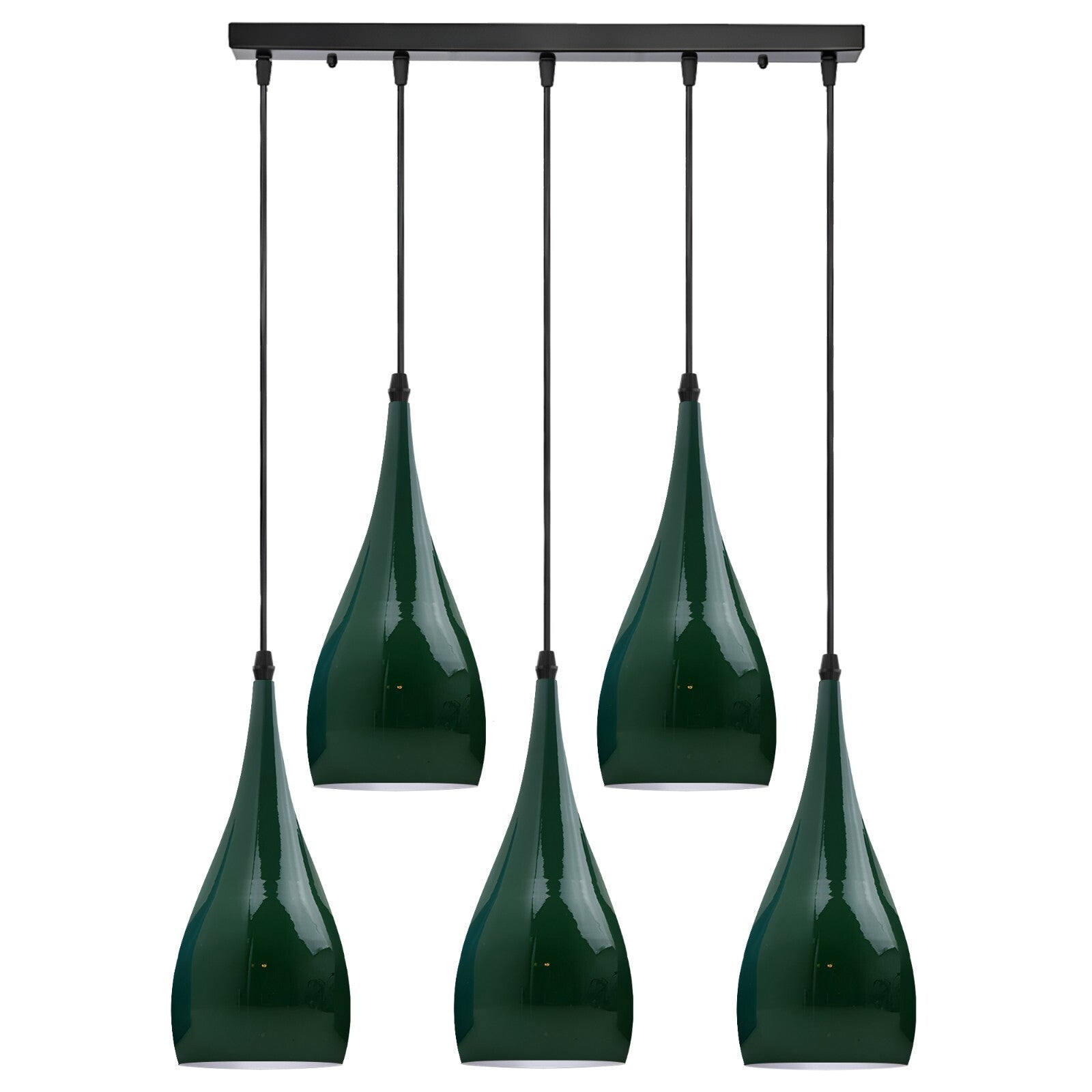 5-Way Linear Teardrop Pendant Light for Kitchen Islands Multi Drop Cluster E27 ~6107-6