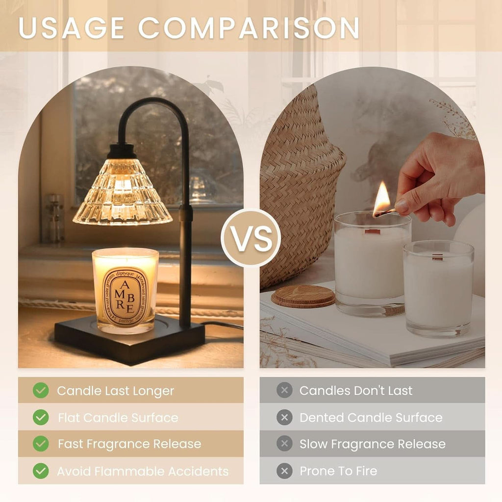 Candle Warmer Lamp With Dimmable Timers Matte Black-2