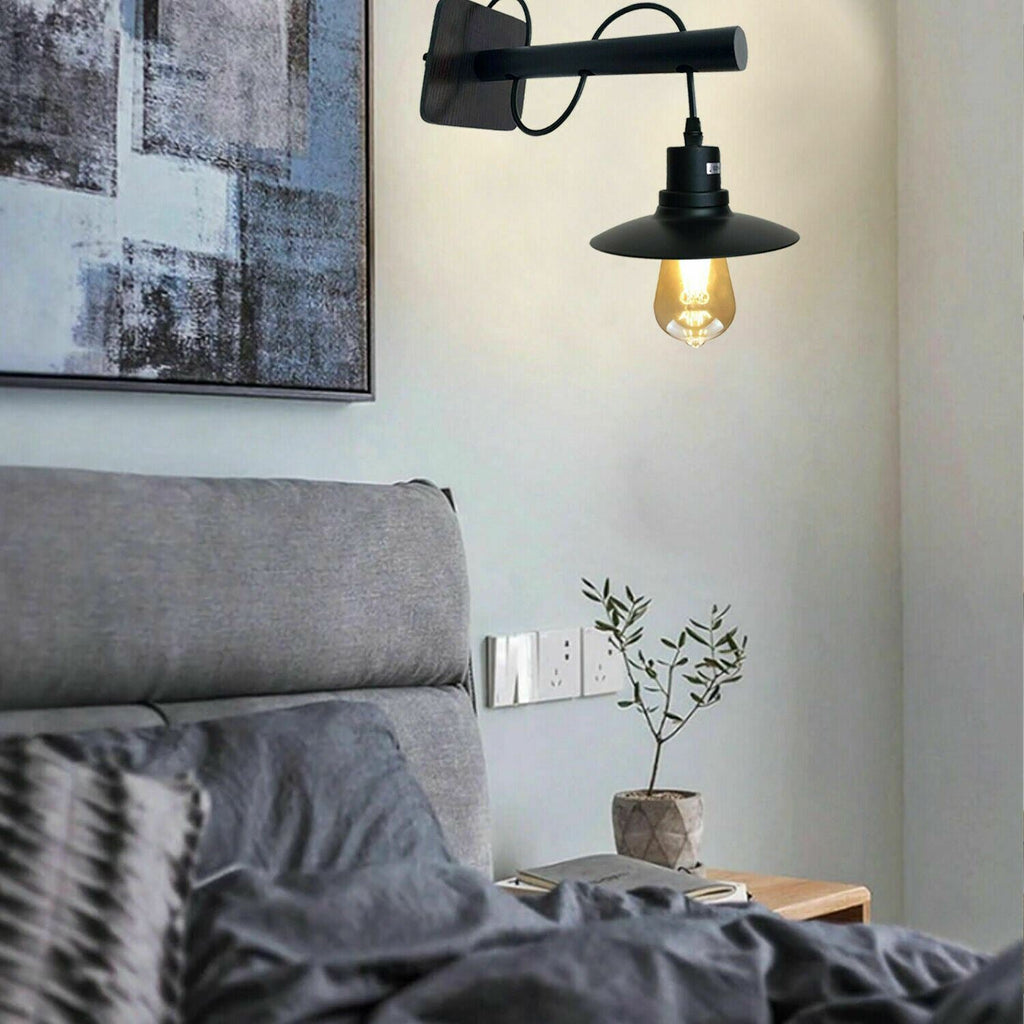 Vintage Modern Indoor Black Wall Sconce Wall Light Lamp Fitting Fixture ~1327-0