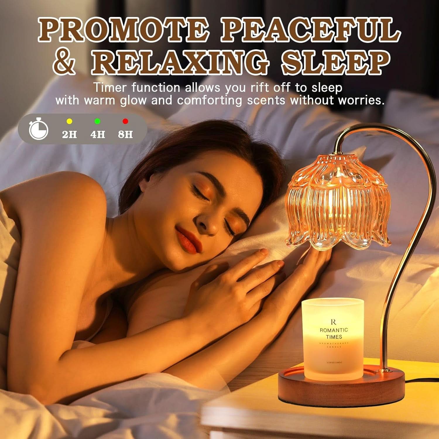 Lotus WaxMelt Warmer Lamp With ProgrammableTimerDimmable-4