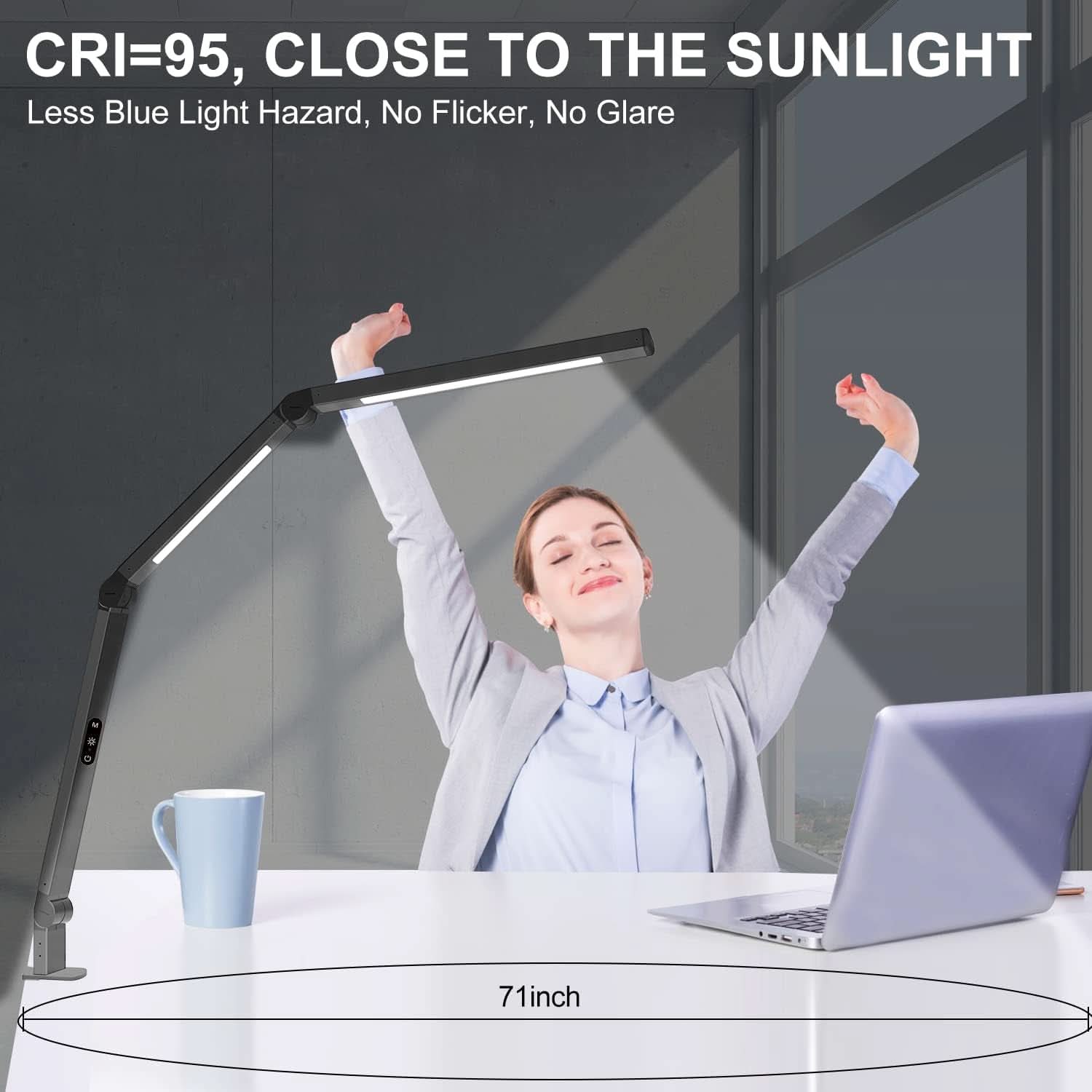 LED Desk Lamp With Clamp And Swing Arm 4 CCT Modes-1