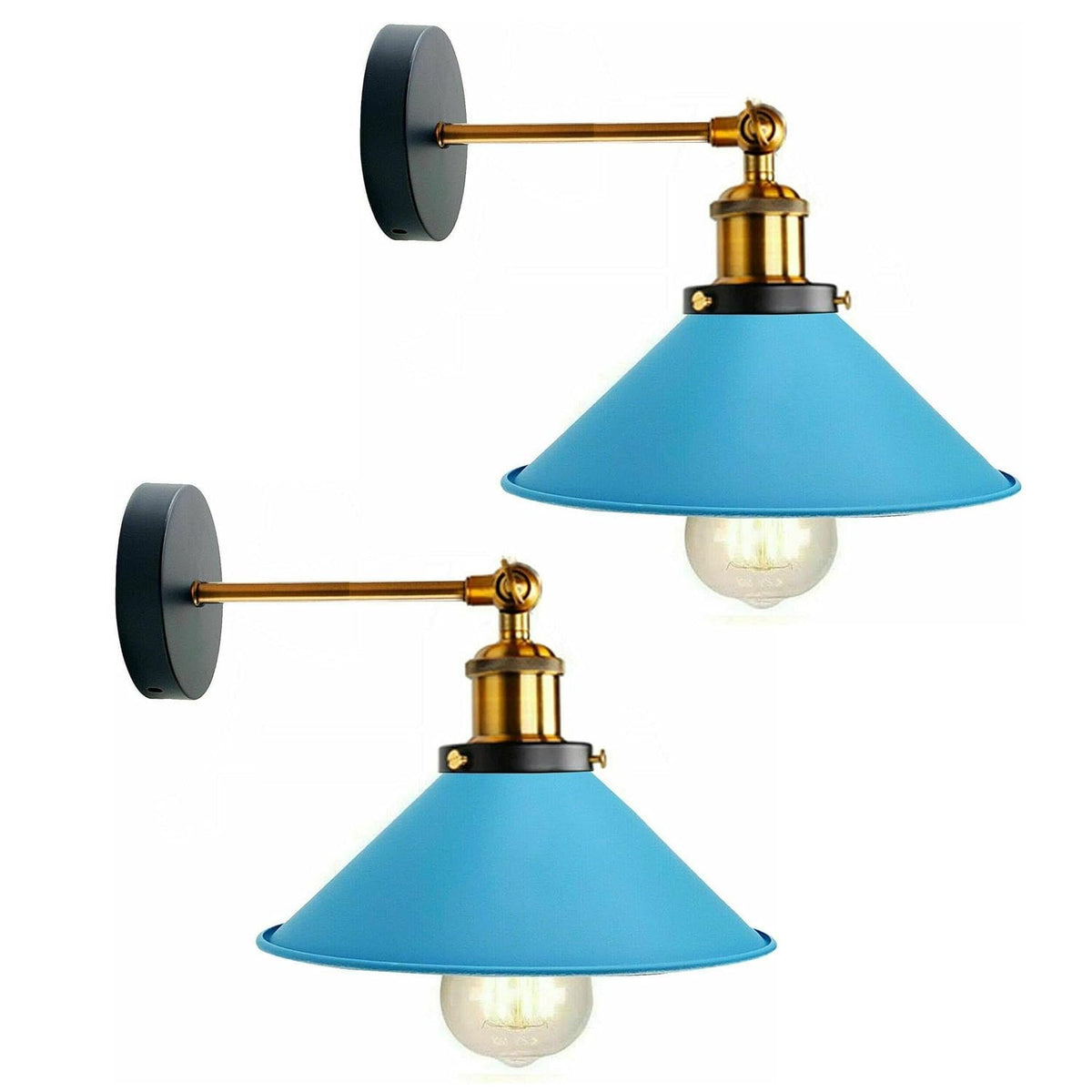 2 x Industrial Metal Wall Lights Indoor ~6192-7
