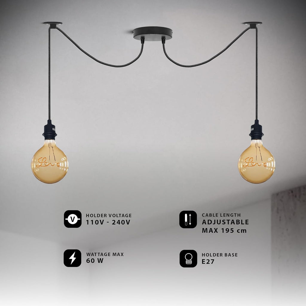 Spiral 2 Light Pendant lamp Fitting ~6432-2