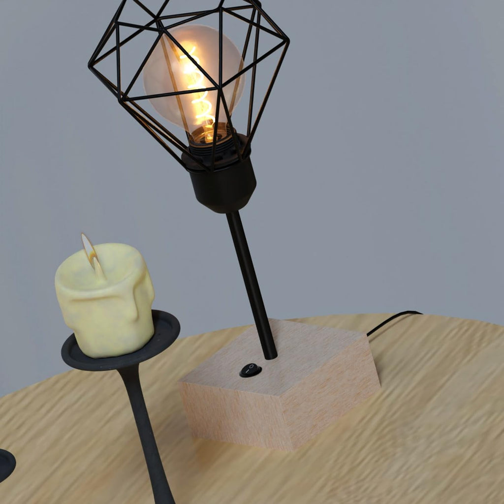 Wooden Table Lamp Base Only with On/Off ~6581-0