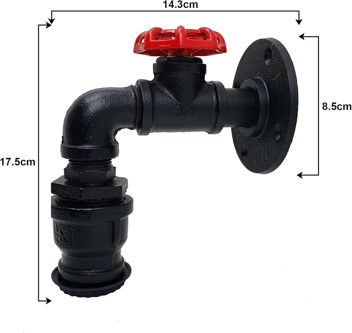 Industrial Water Pipe Wall Light Retro Steampunk E27 Sconce~2173-3