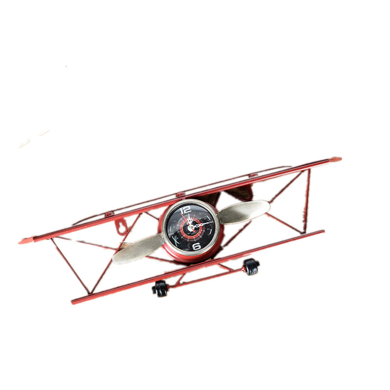 Vintage Airplane Wall Clock - Iron Art Home Decor