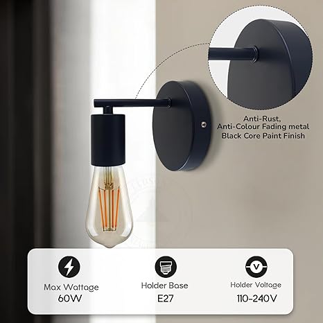 Indoor Sconce Wall Light Fitting Fixture E27 ~1614-2