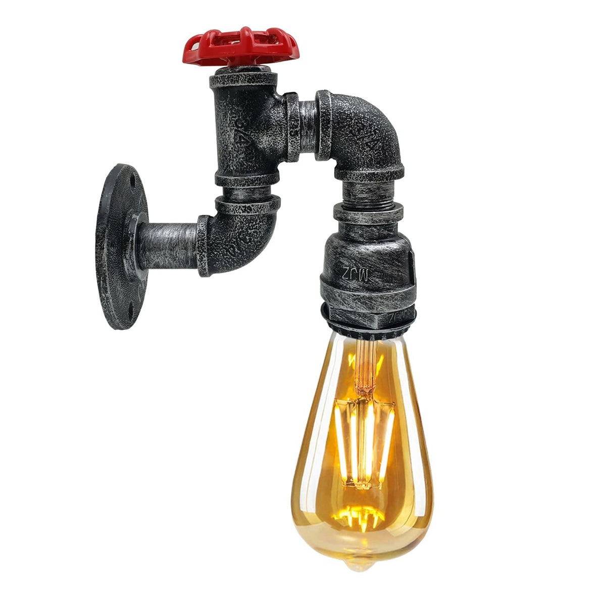 Industrial Water Pipe Wall Light Retro Steampunk E27 Sconce~2173-6
