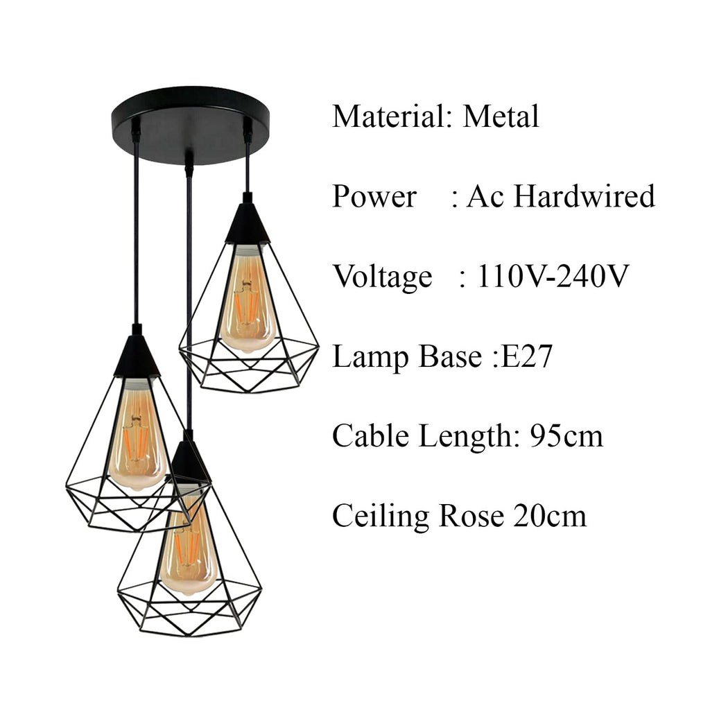 Industrial Metal Ceiling Pendant Lamp ~6354-4