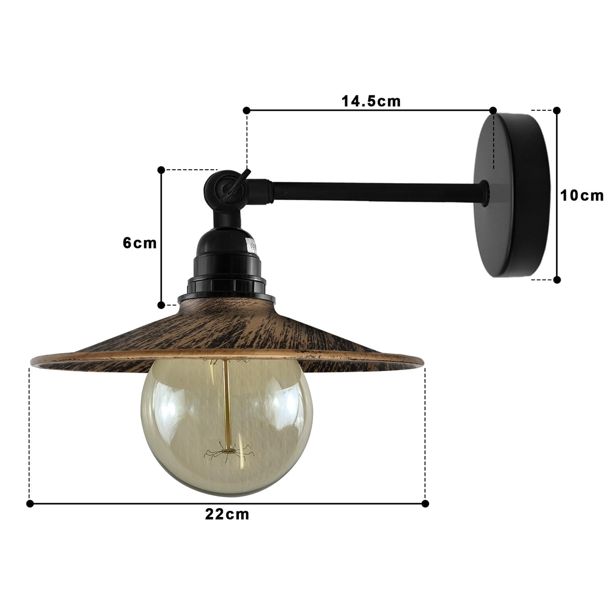 Metal Flat Shade Vintage Wall Sconce Wall Light Fixtures ~6136-1