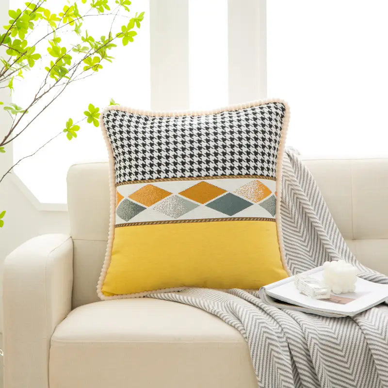 NovaChenille — Beaded Velvet Throw Cushion Cover