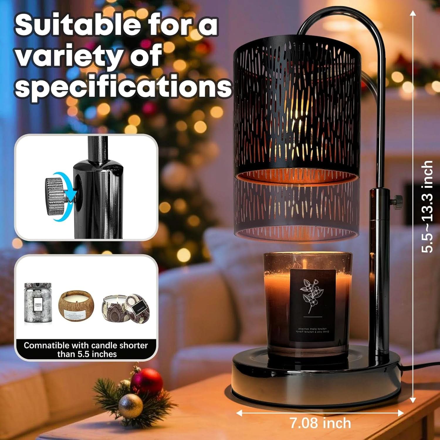 Electronic Candlelight Warmer Lamp With Timer Dimmer-3