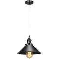 Black Metal Cone Shade Pendant Light Fixture~3393-5